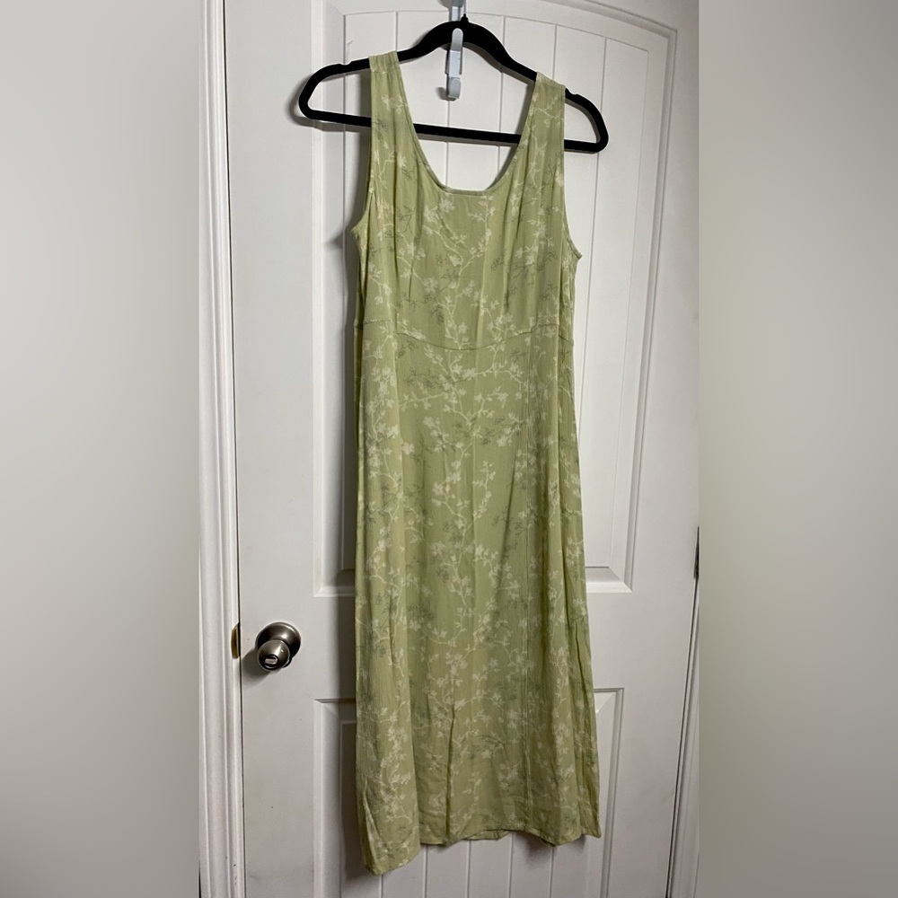 Lime green floral dress size 14